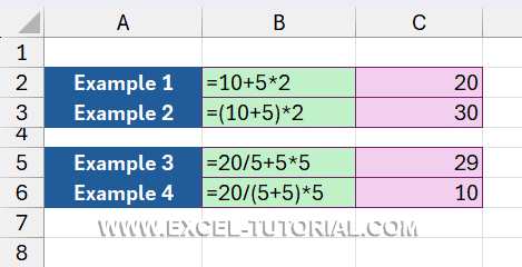 Calculation with parentheses