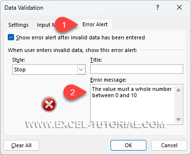 Customize Error message