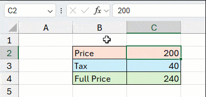 Excel recalculates the formulas automatically Excel recalculates the formulas automatically