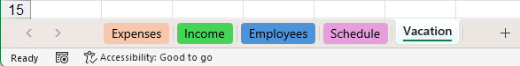 Excel worksheets