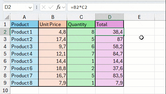 Impact of an insert in the reference of a formula
