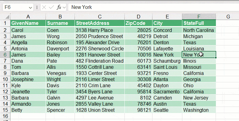 Move column with Shift key