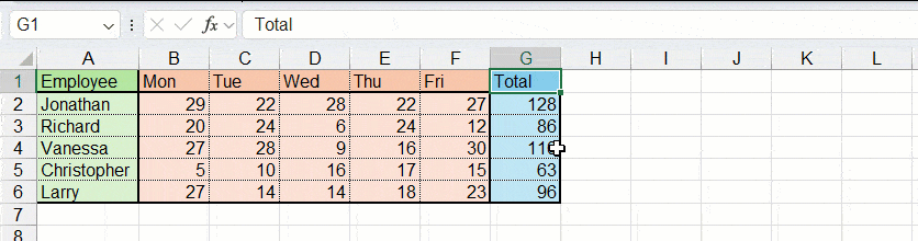 Question move a column with function SUM