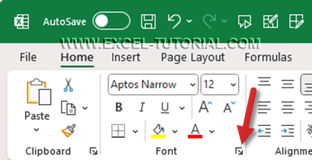 Open advanced font options