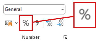 Percentage format