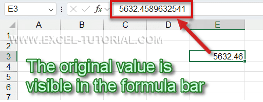 The original value is visible in the formula bar