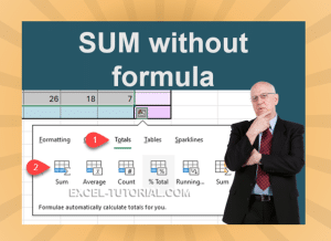 Sum a whole table in one click with Quick Analysis