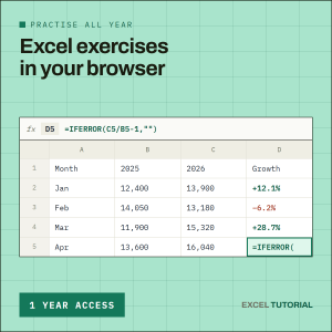 Excel Exercises — 1 Year Access