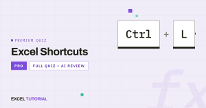 Quiz Excel ShortCuts – Premium