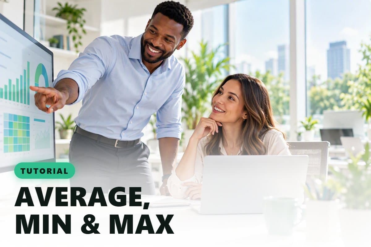 cover tutorial for the excel functions average min and max
